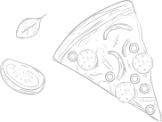 Illustration de part de pizza