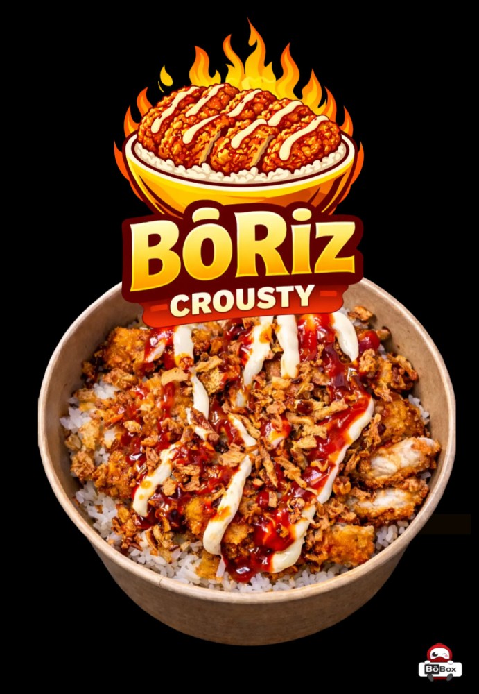 Bol de riz croustillant avec sauces